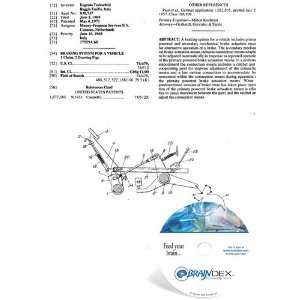  NEW Patent CD for BRAKING SYSTEM FOR A VEHICLE Everything 