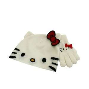  Hello Kitty White Beanie & Glove Set Toys & Games