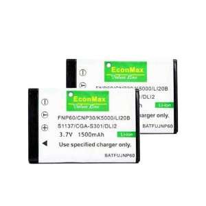  (2) NP 60 NP60 1500mAh Battery For Fuji FinePix 50i 601 