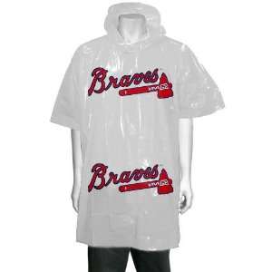  MLB Atlanta Braves White Short Sleeve Poncho: Sports 
