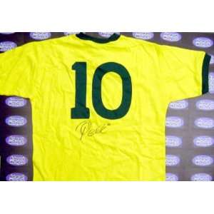  Pele Autographed Brazil Soccer Jersey