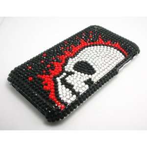  iPhone 3G 3GS Red Skull Pirates Crystal Rhinestone Bling Bling 