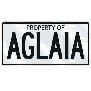 NEW  PROPERTY OF AGLAIA  LICENSE PLATE SIGN NAME 