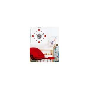   Home & Decor Wall Sticker Decals   Clock (Red Heart)