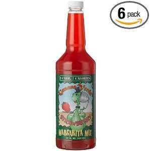 Gusano Verde Strawberry Margarita Mix, 32 Ounce Plastic Bottle (Pack 