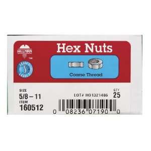    Bx/25 x 3 Hex Nuts Uss5/8 11 Bx25 (160512)