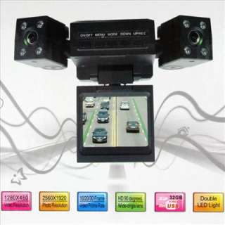 Mini Dual Rotatable Lens Vehicle Camera Car Black Box DVR Dashboard