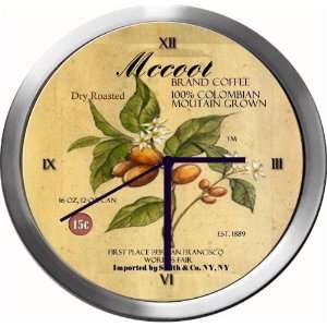  MCCOOL 14 Inch Coffee Metal Clock Quartz Movement: Kitchen 