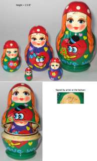 love you Russian nesting dolls 5pc Handcrafts  