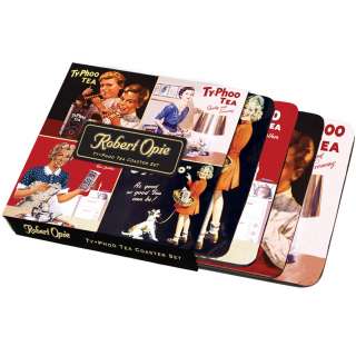 NEW TYPHOO TEA VINTAGE ADVERTS 4 COASTER SET RETRO MAT  