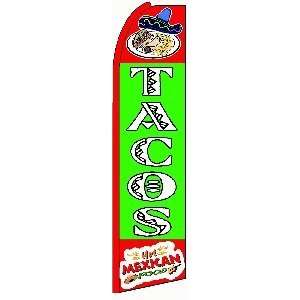 Tacos Extra Wide Swooper Feather Business Flag Office 