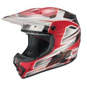   2011 MX 1 Frantic Off Road/Motocross Bike Helmet   Red/Silver: Sports