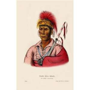  TAH RO HON, an Iowa Warrior McKenney Hall Indian Print 13 