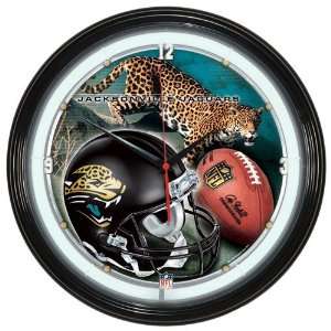  NFL Jacksonville Jaguars Neon Clock: Home & Kitchen
