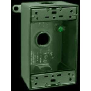  RAB B4VG Weatherproof Single Outlet 4 Hole Box 1/2 Verde 