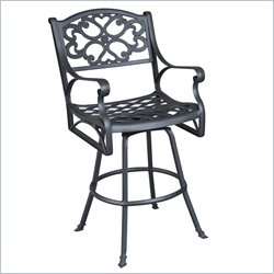 Home Styles Biscayne Swivel Black Finish Outdoor Bar Stool  