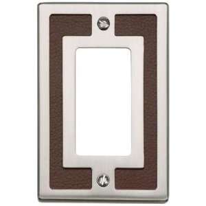   Brown Leather and Brushed Nickel Rocker Wall Plate