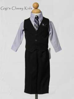 New Toddler Boys Lilac Lavender Vest Suit Outfit Formal Easter 