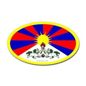  Tibet Flag Sticker Free tibet Oval Sticker by  