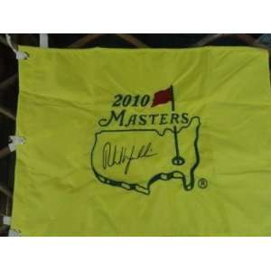  Phil Mickelson Signed 2010 Masters Pin Flag Champion 