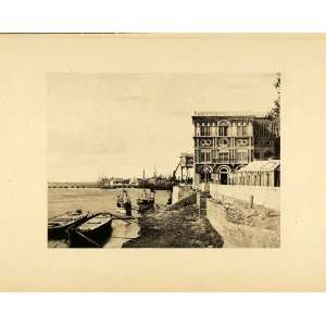 1904 Photogravure Khedive Palace Bulak Harbor Boat Mediterranean 
