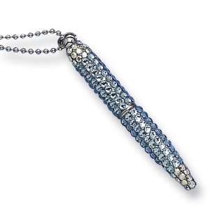  Aqua Swarovski Crystal 40 inch Pen Necklace Jewelry