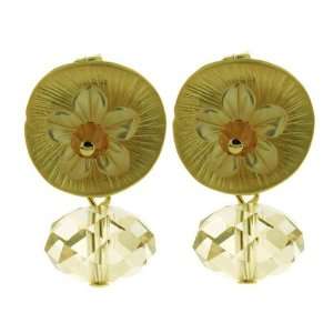  Swarovski Crystal Gold Flower Earrings: Jewelry
