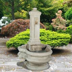  Henri Studio Column Well Fountain   Ivory Patio, Lawn 