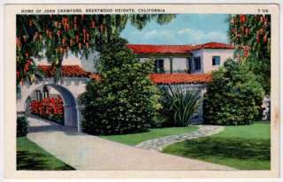 Linen PC Home of Joan Crawford~Brentwood Heights, CA  
