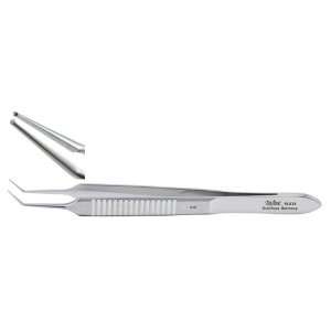 MCPHERSON Micro Corneal Suturing Forceps, 3 1/2, angled, 1 X 2 teeth 