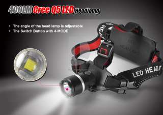 Ultra Bright 400LM Cree Q5 LED Headlamp 4 MODE Headlight Bicycle Bike 
