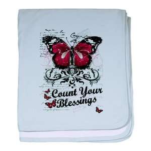  Baby Blanket Sky Blue Count Your Blessings Butterfly 