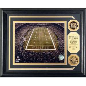  New Orleans Saints Superdome Photomint with Two 24KT Gold 