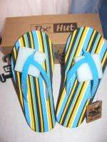 Womens Multi Stripe Flip Flops Beach Sandals 9 Comfort!  