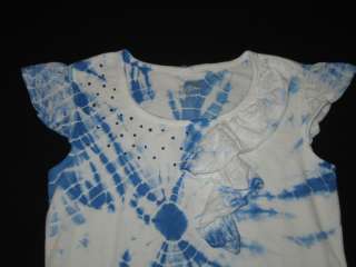   Blue Jewels Tie Dye Shirt Girls 12 Summer Clothes (NO JEWELS)  