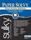 SULKY PAPER SOLVY EMBROIDERY STABILIZER! 12 SHEETS