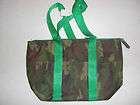 Lunch Bag with Camoflauge Print Green Trim   Insulated