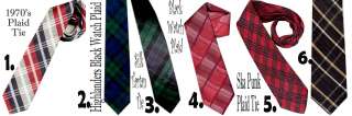 Ties 1940s 1960s 1970s 1990s Plaid TARTAN Vintage SILK Ties For $ 