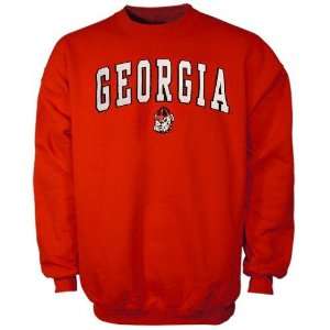  Georgia Bulldogs Red Mascot One Sweatshirt: Sports 