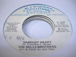 Pop Promo 45 MILLS BROTHERS Sawdust Heart on Ranwood (P  