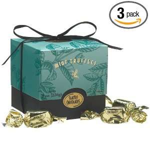 Seattle Chocolates Mint Truffles Gift Box, 8 Ounce Boxes (Pack of 3 