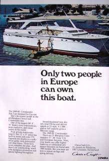 1968 CHRIS CRAFT 60 Commander Advert   Motor Boat Ad  