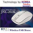 Jsco Noiseless Wireless SILENT Game Mouse White JNL 202K Korea Made