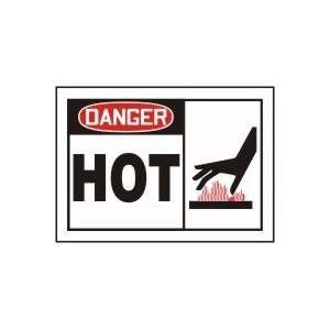  DANGER HOT (W/GRAPHIC) 10 x 14 Plastic Sign: Home 
