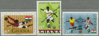GHANA. FOOTBALL. SOCCER. 1965. MI # 250 252. MNH  
