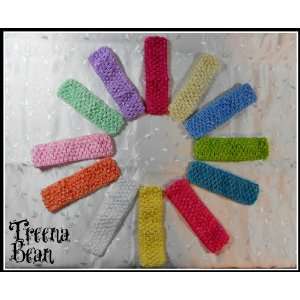 Treena Bean 12 Small, Cute, 1.5 inch Soft Stretchy Crochet Headbands 