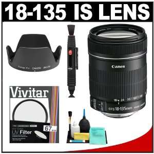  Canon EF S 18 135mm f/3.5 5.6 IS Zoom Lens + UV Filter 