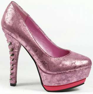 Pink Spiked Heel Exotic Platform Stiletto Pump 7.5 us  