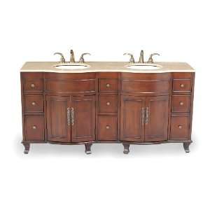   Winslow Double Sink Vanity with Travertine Marble Top: Home & Kitchen