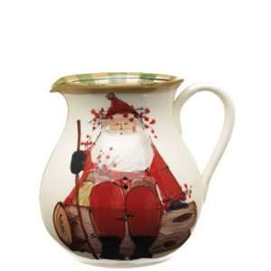  Vietri Old St. Nick Round Body Pitcher: Kitchen & Dining